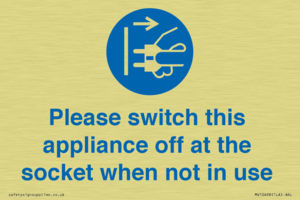 Please switch this appliance off at the socket when not in use